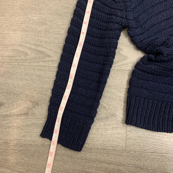 Debenhams Chunky Knit Navy Blue Top Button Cardi - Picture 8 of 8